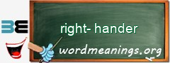 WordMeaning blackboard for right-hander